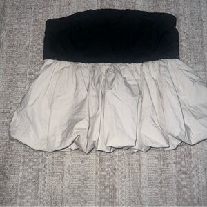 Black and White Strapless Dress